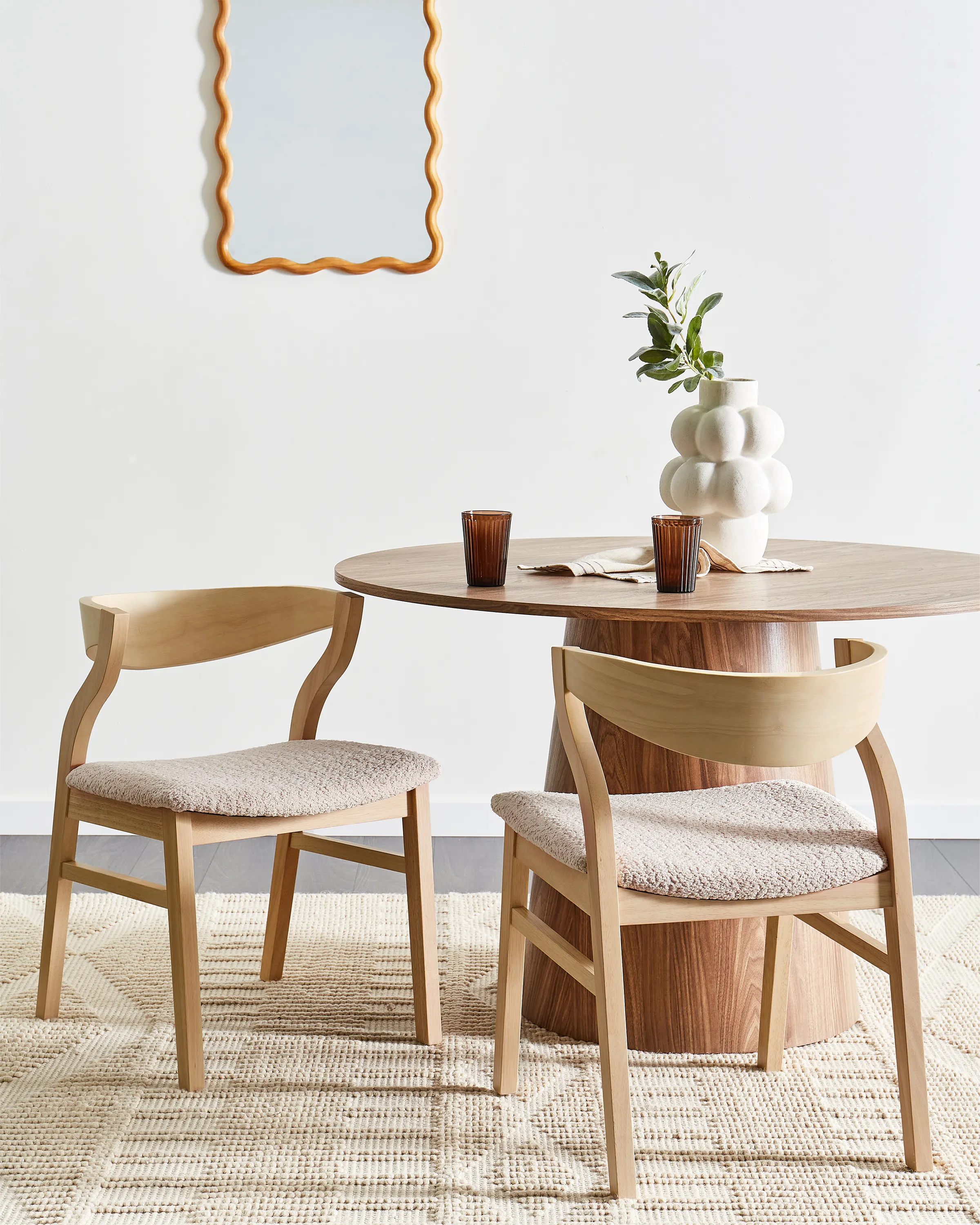 Set of 2 Dining Chairs MAROA Wood Light Beige