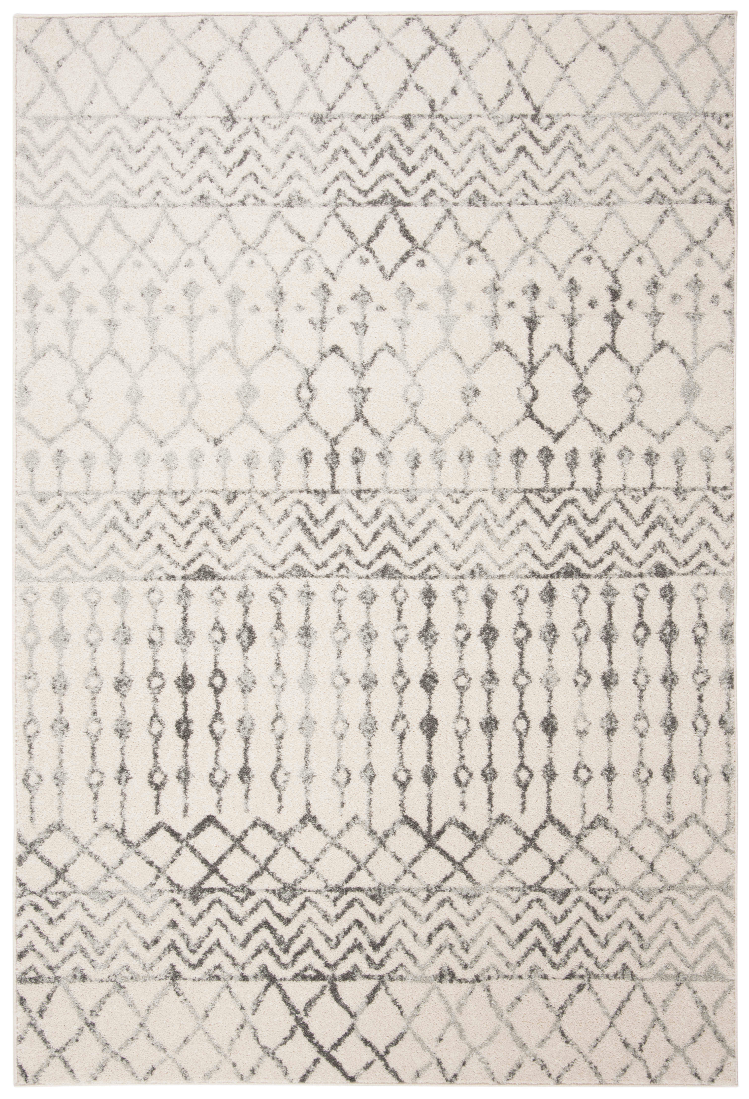 TULUM - Tapis de salon interieur en ivoire & gris, 183 x 274 cm
