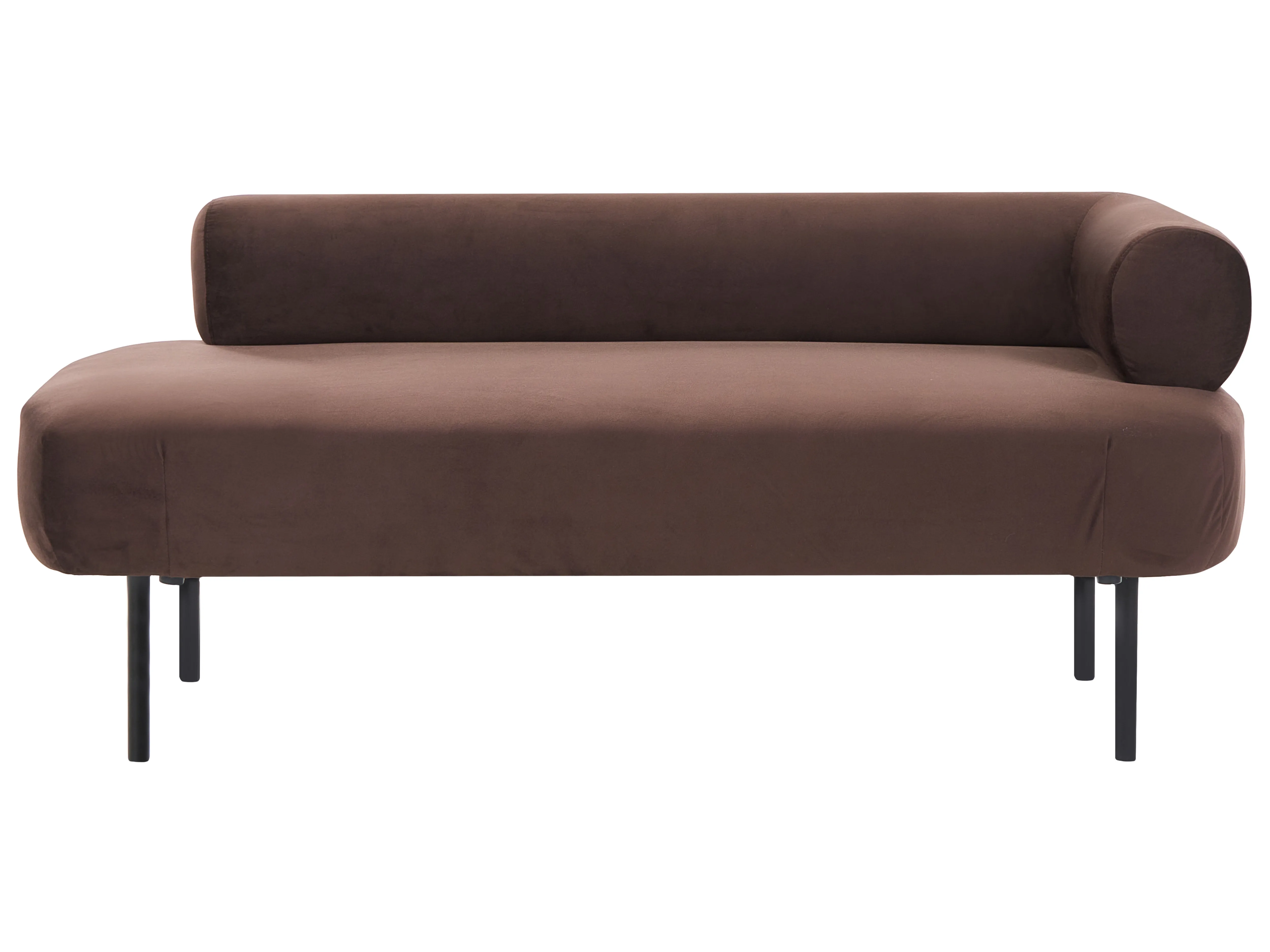 Left-Hand Chaise Longue MIRMANDE Velvet Dark Brown