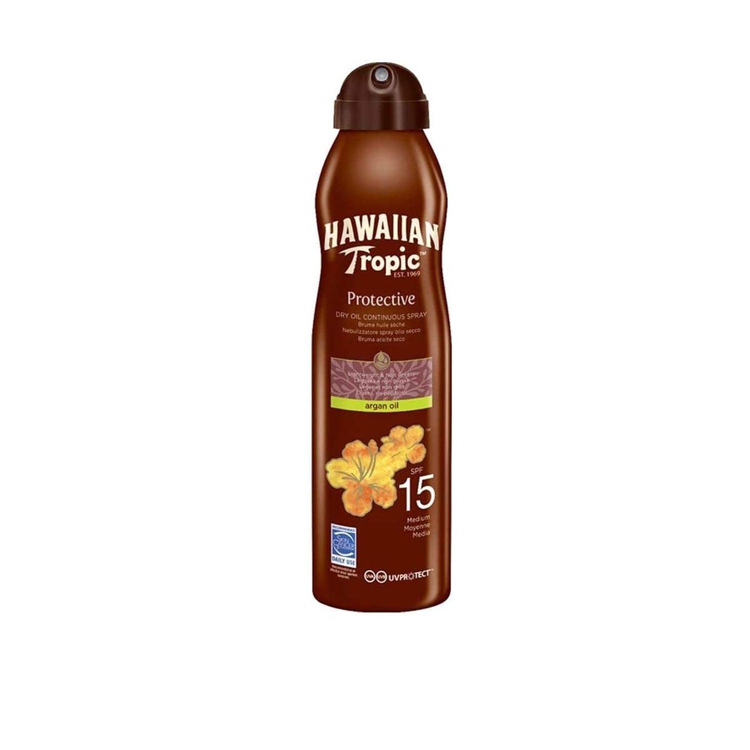Hawaiian Tropics Dry Oil Continuous Spray Argan Oil SPF 15 177ml