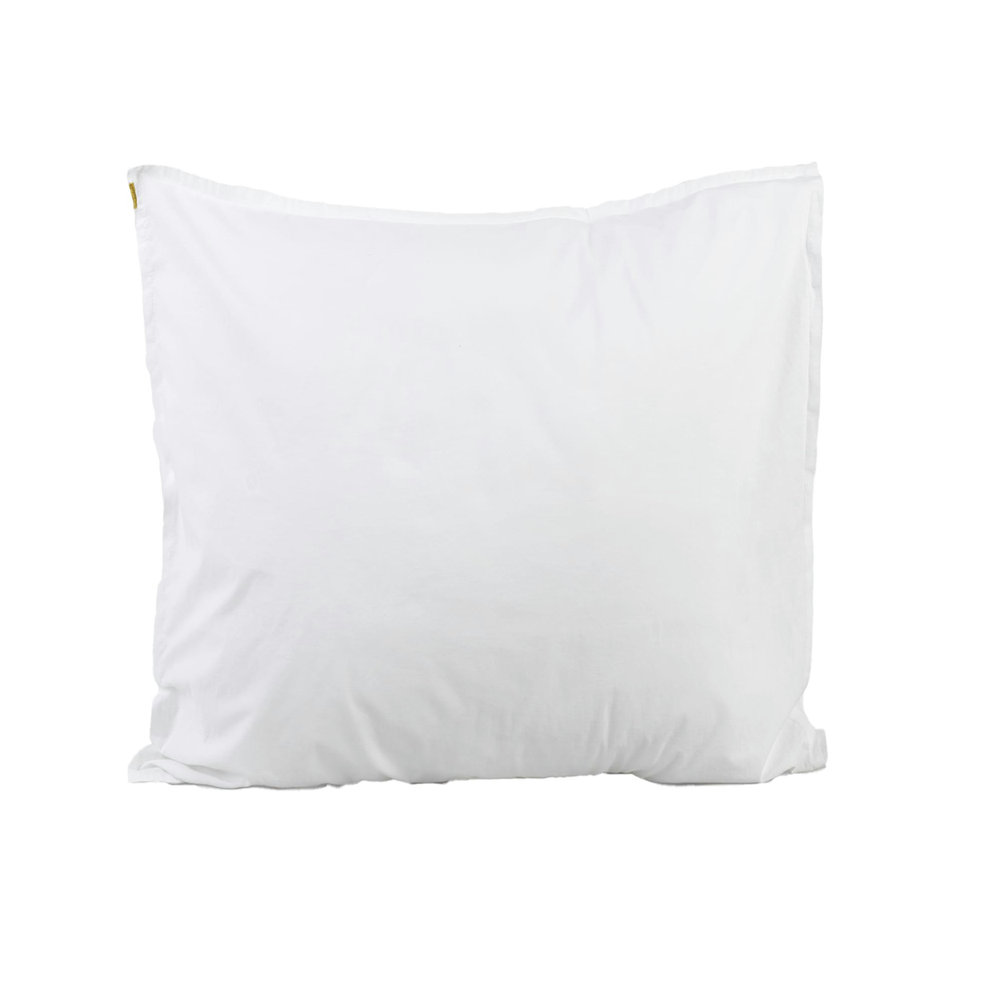 - Taie d'oreiller en percale de coton bio blanc uni 65x65 cm