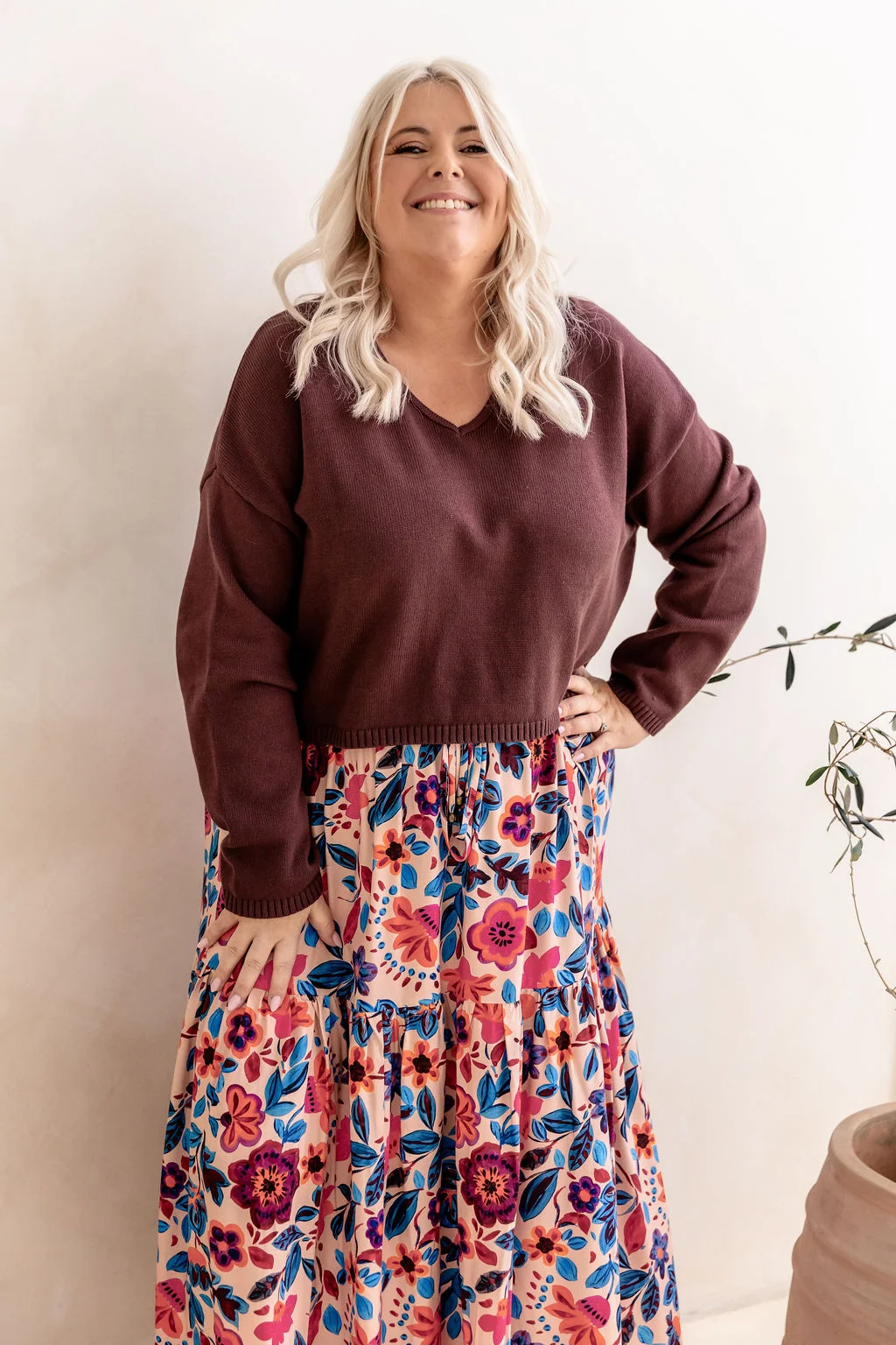 Blakely Crop Knit in Chocolate