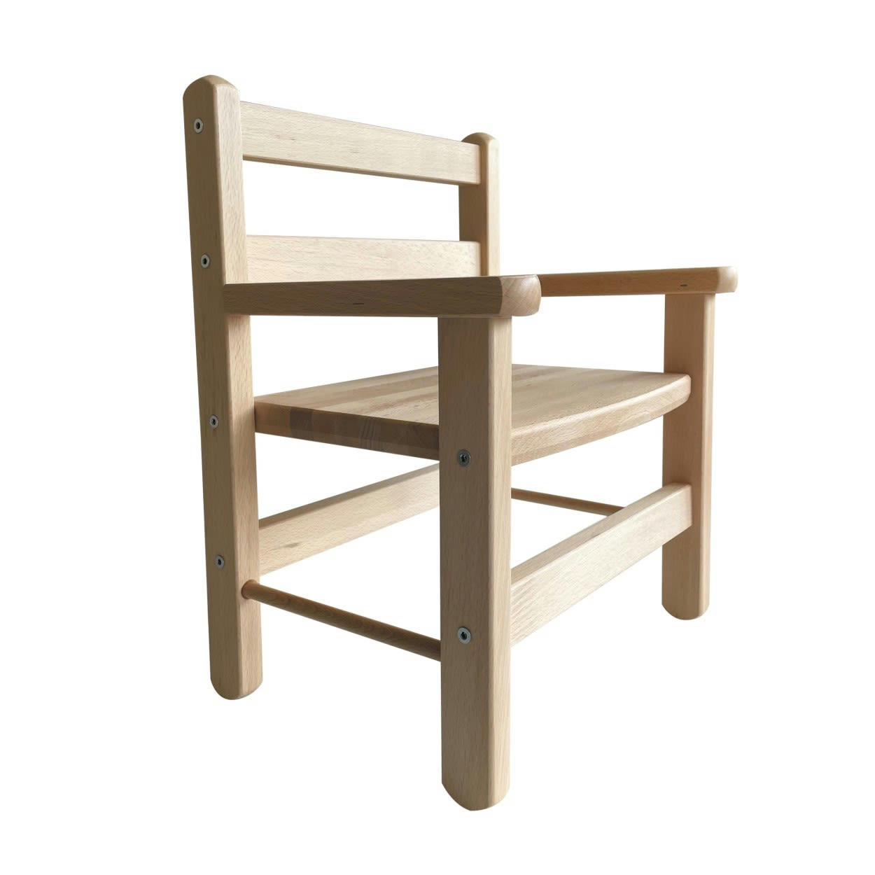 - Petit fauteuil avec accoudoirs Juliette bois naturel vernis