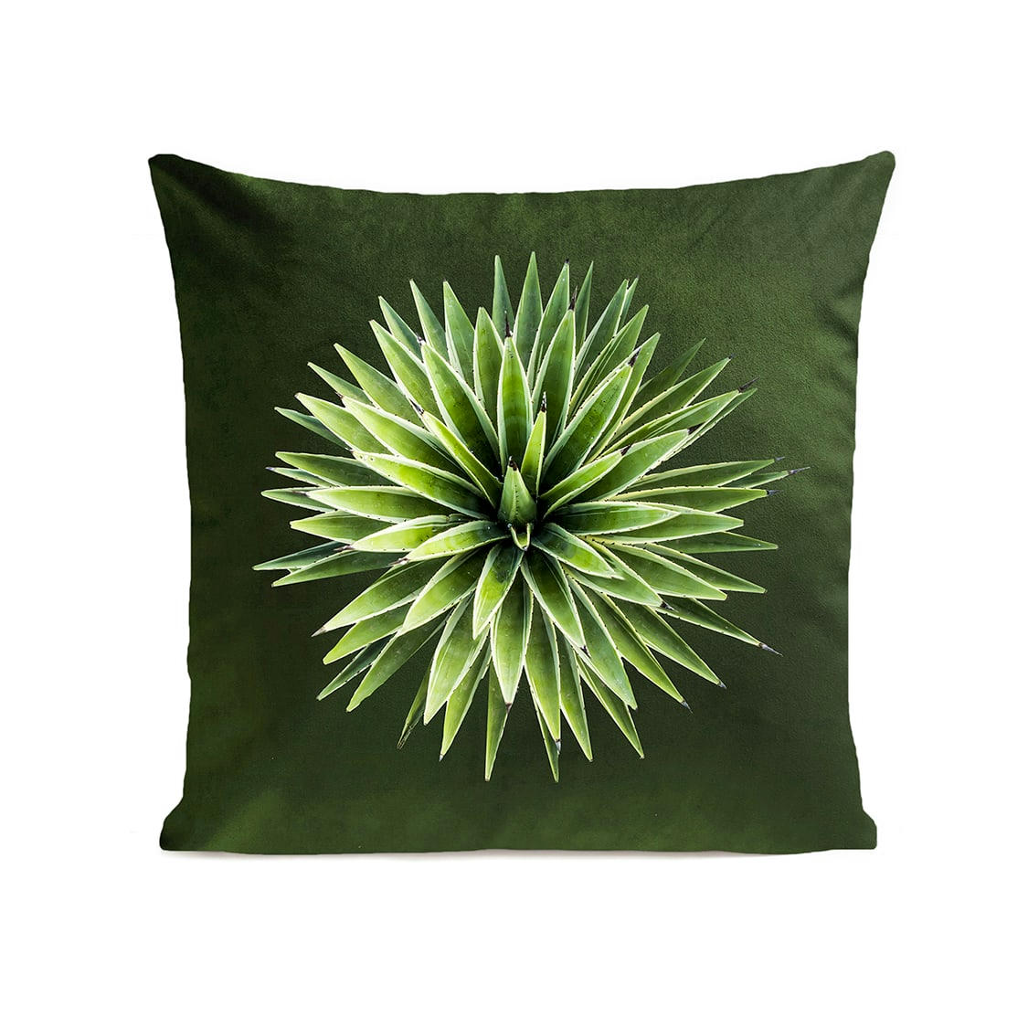 - Coussin tropical yucca suédine vert 40x40cm