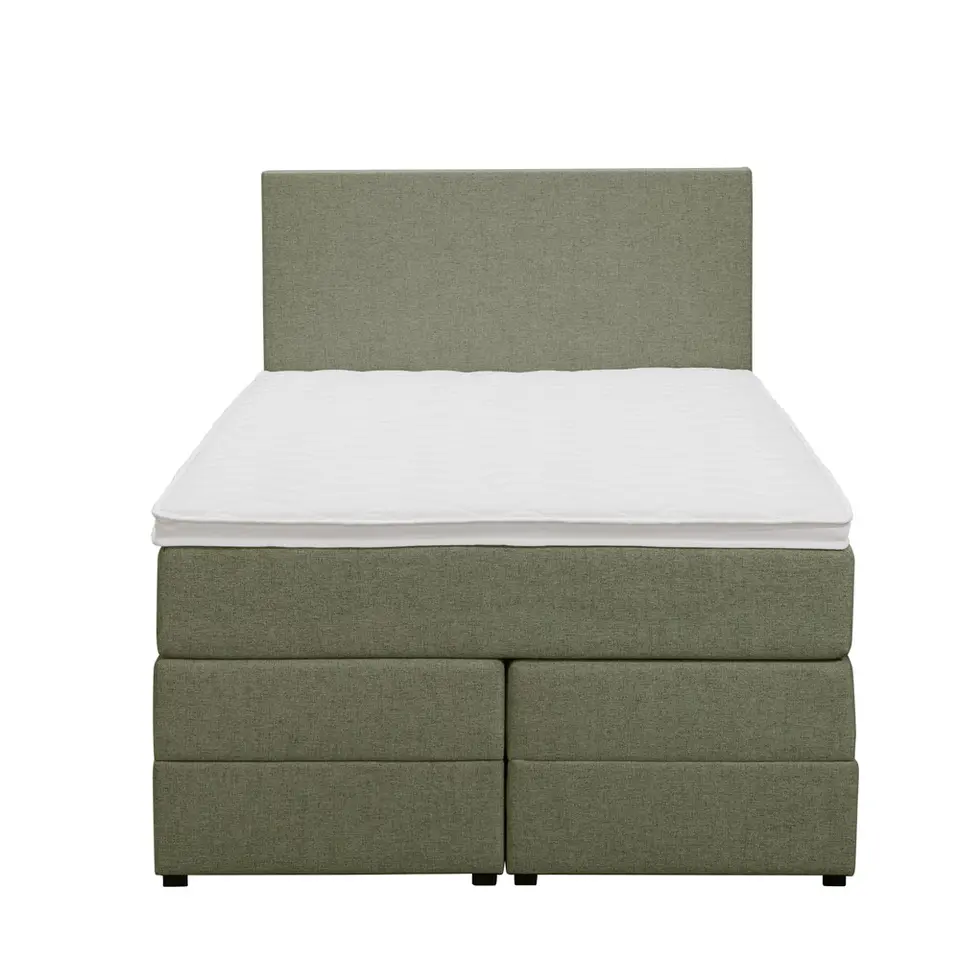 Boxspring met opbergruimte Liv egaal - groen - 120x200 cm