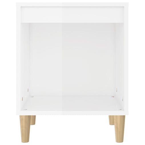 NNEVL Bedside Cabinets 2 pcs High Gloss White 40x35x50 cm