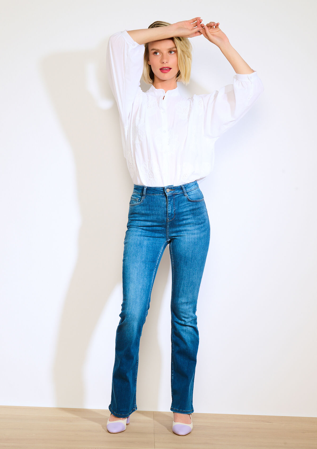 Bootcut jeans met hoge taille