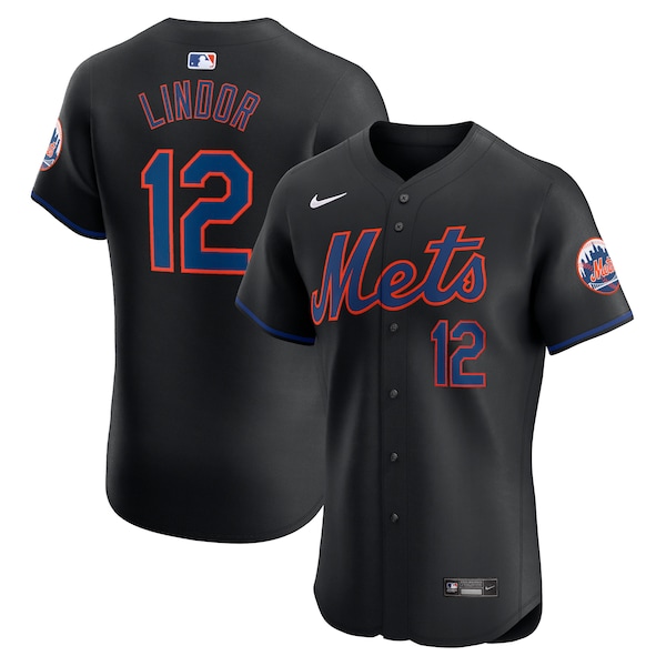 Francisco Lindor New York Mets Nike Alternate Elite Player Jersey - Black