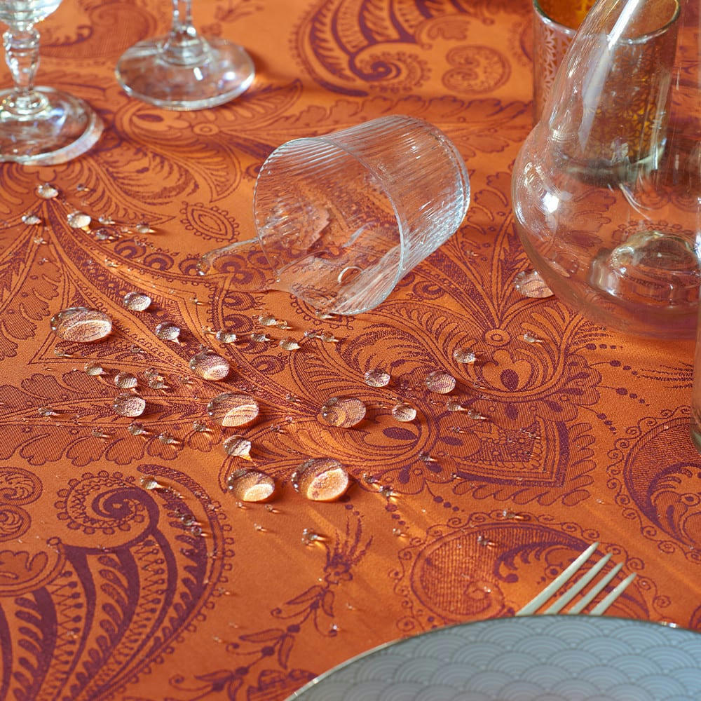 GRACE FLAMBOYANT - Set antitache déperlant pur coton rouge 54X39