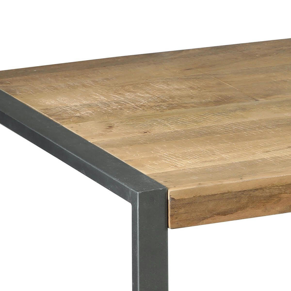 PALISSA - Table  de repas 180cm bois et acier patiné