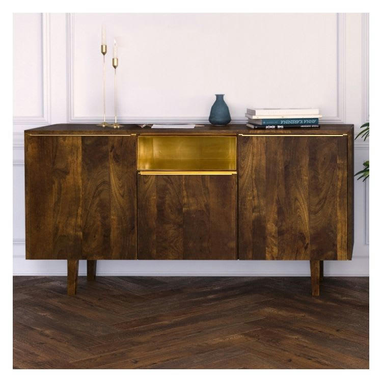 TAIKO - Buffet en bois de manguier 2 portes 1 niche