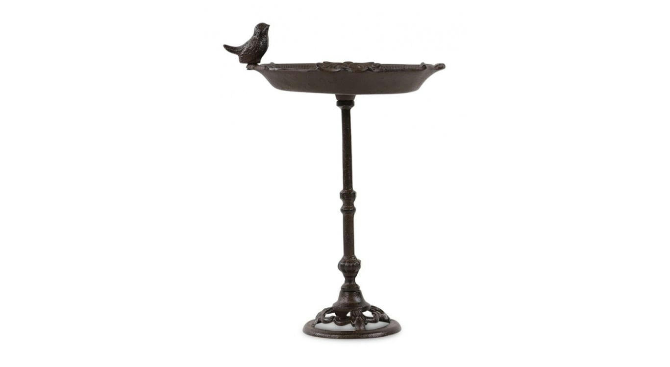 - Abreuvoir Oiseau sur Pied Fonte Marron 27.5x19x39cm