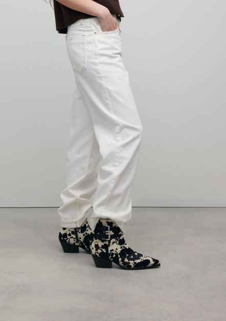 Cow print western enkellaarsjes
