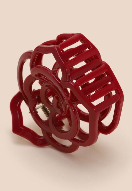 Womens Red Rose Cut Out Hair Clip