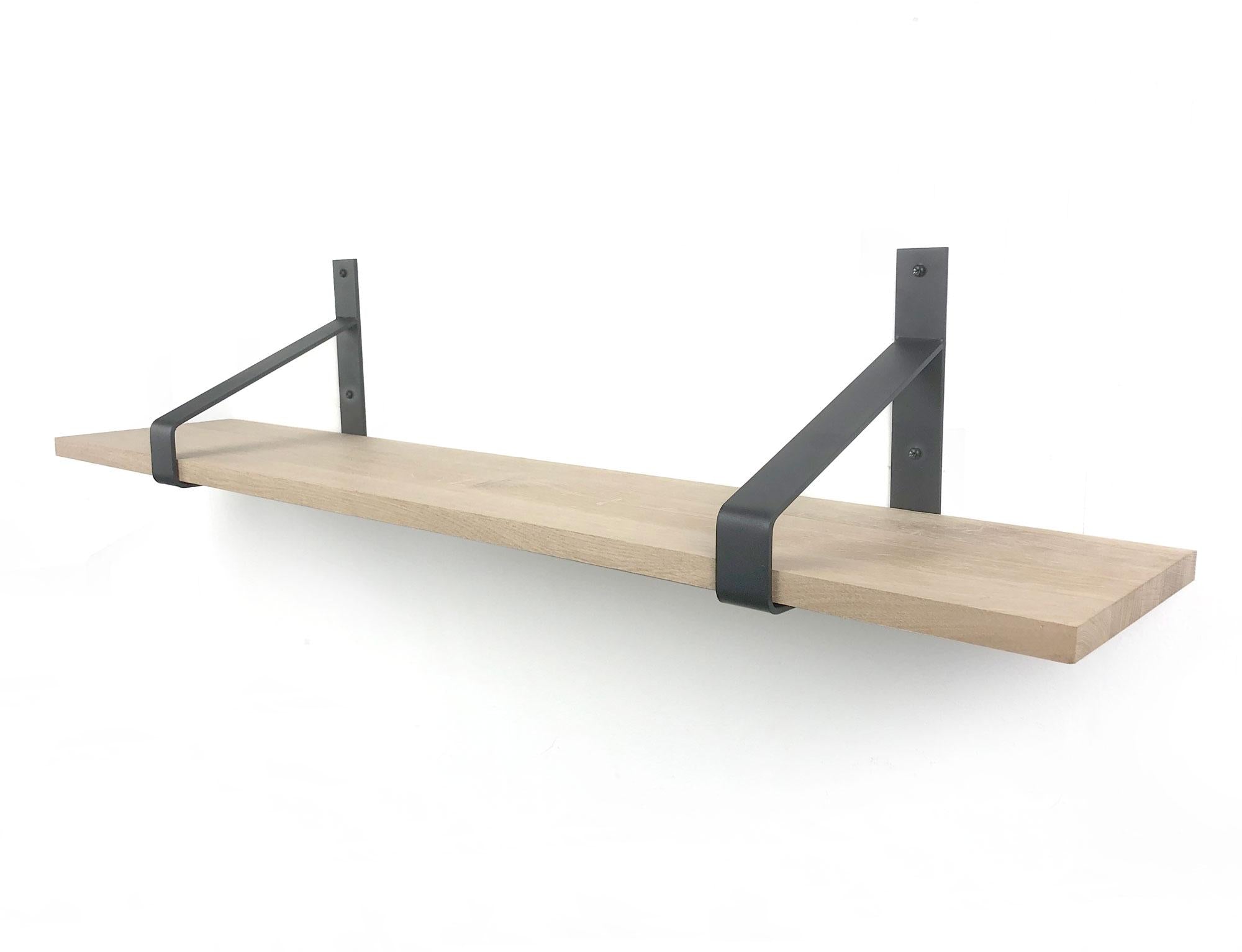 Woodbrothers Eiken 18mm wandplank recht 75x20cm + dragers