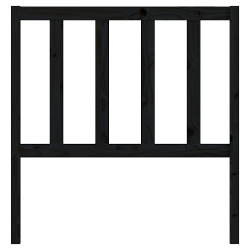 NNEVL Bed Headboard Black 96x4x100 cm Solid Wood Pine