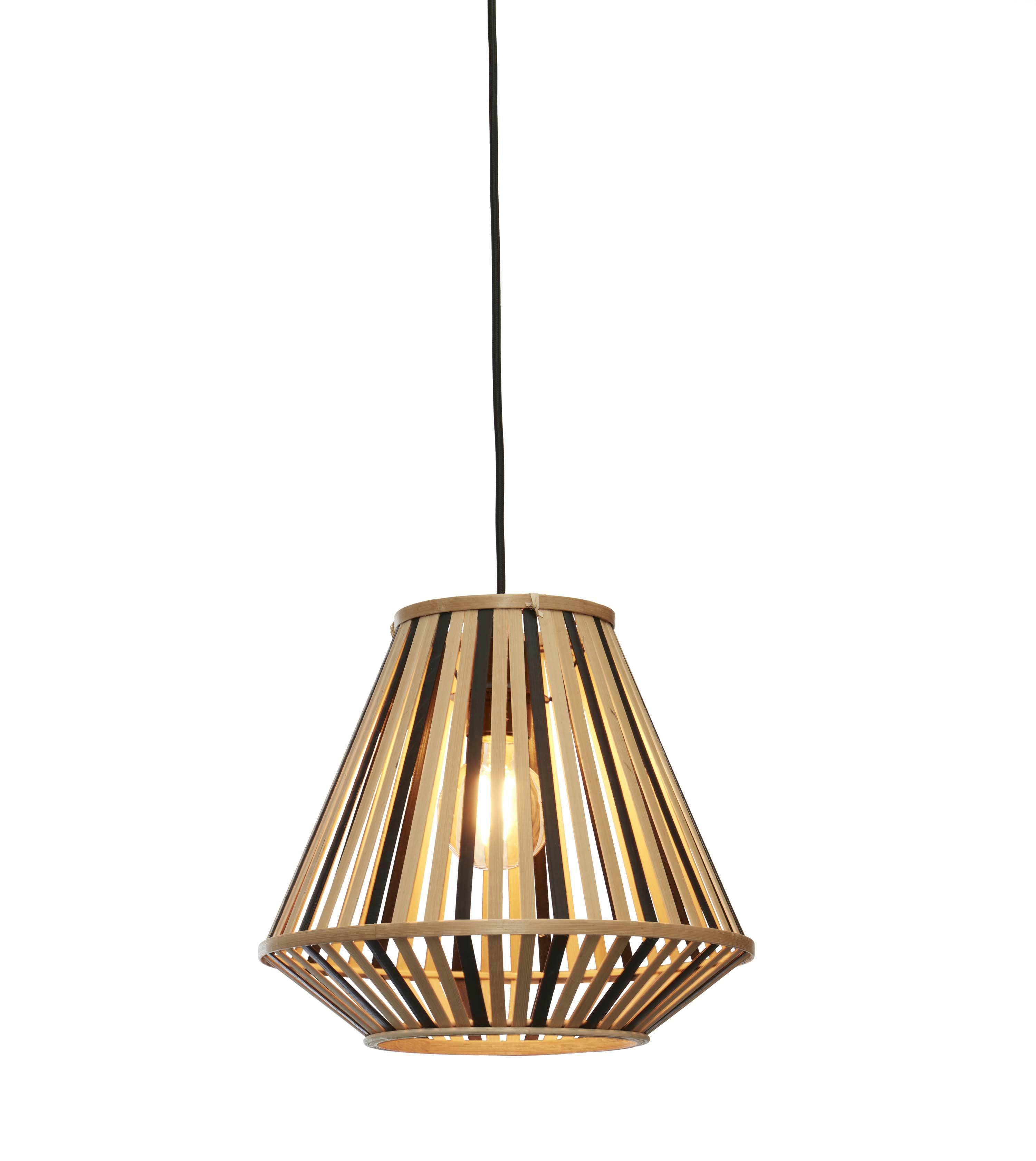 MERAPI - Suspension bambou  naturel/noir, h. 30cm