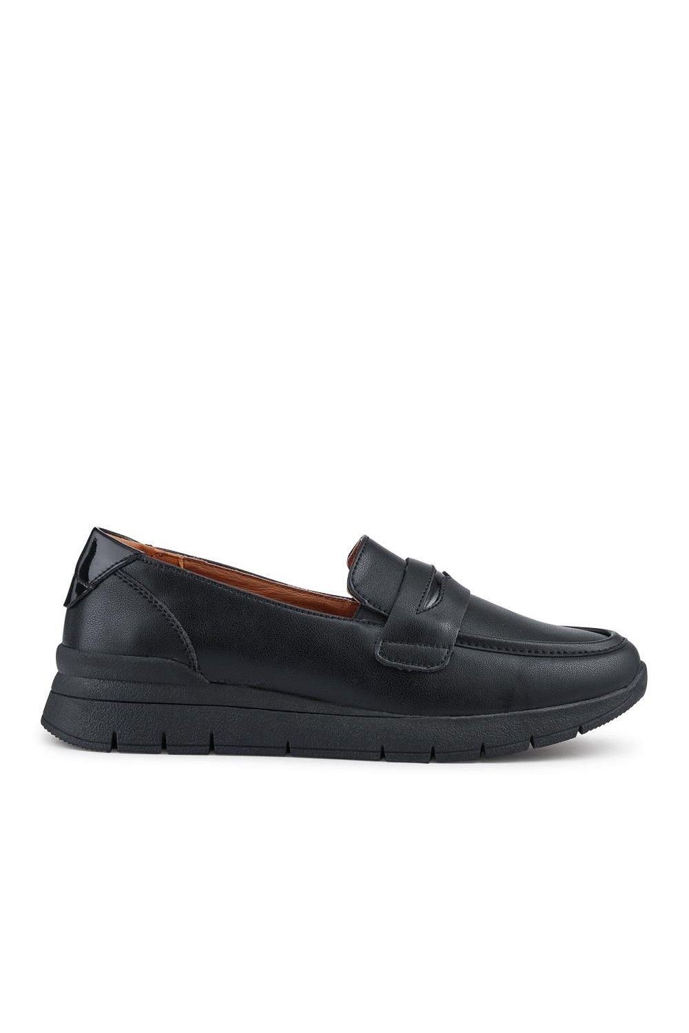 Pavers Heeled Leather Penny Loafers