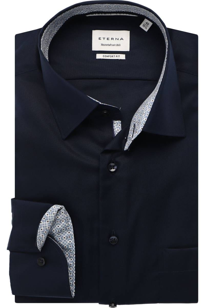 ETERNA Dynamic Cotton Comfort Fit Hemd marine, Einfarbig