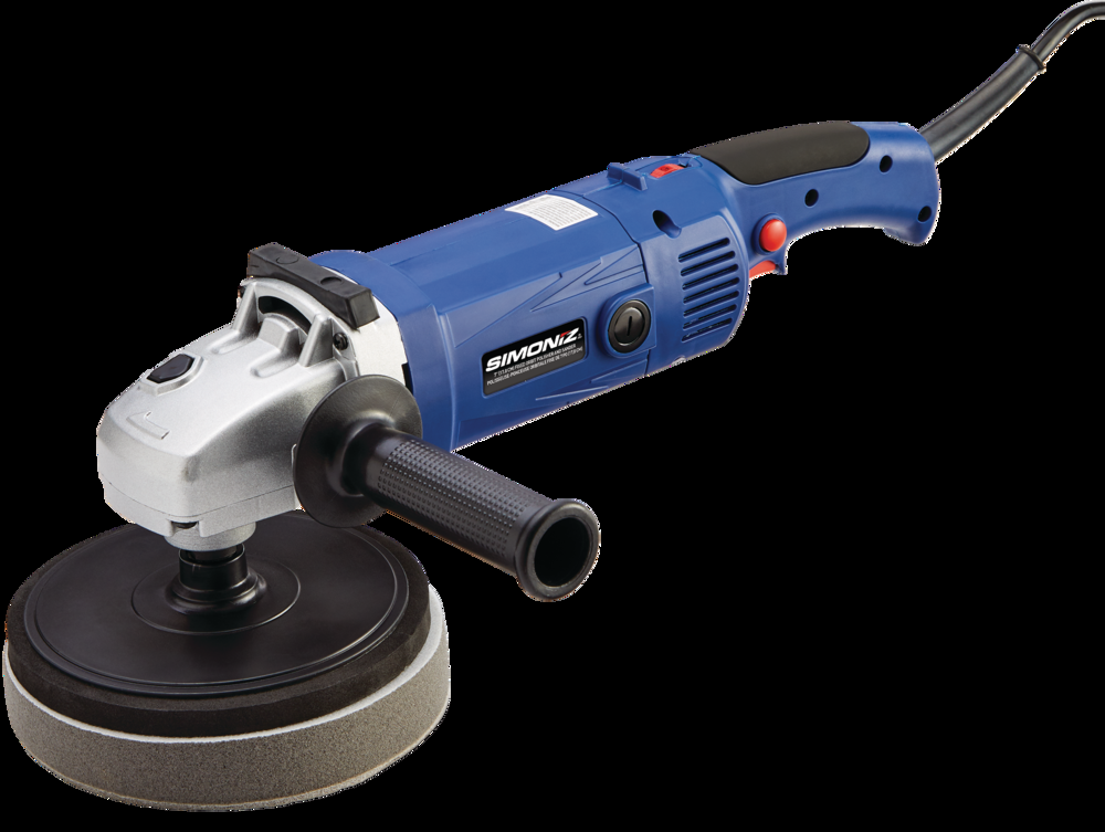 SIMONIZ Brushed Corded Hook & Loop Right Angle (Fixed Orbit) Adjustable Grip Polisher & Sander, 7-in