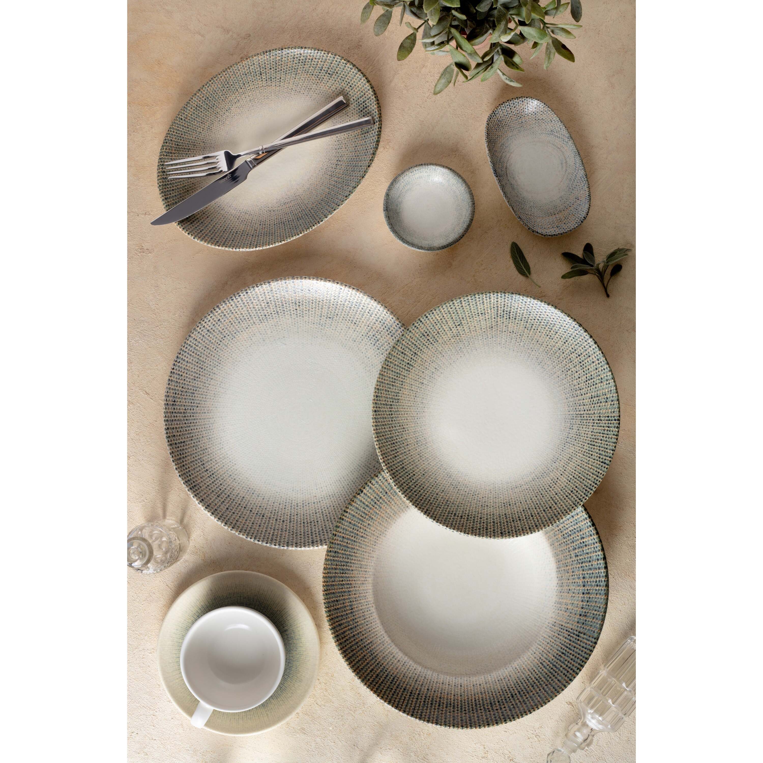 Bonna Gebaksbord - Sway - Porselein - 21 cm - set van 6