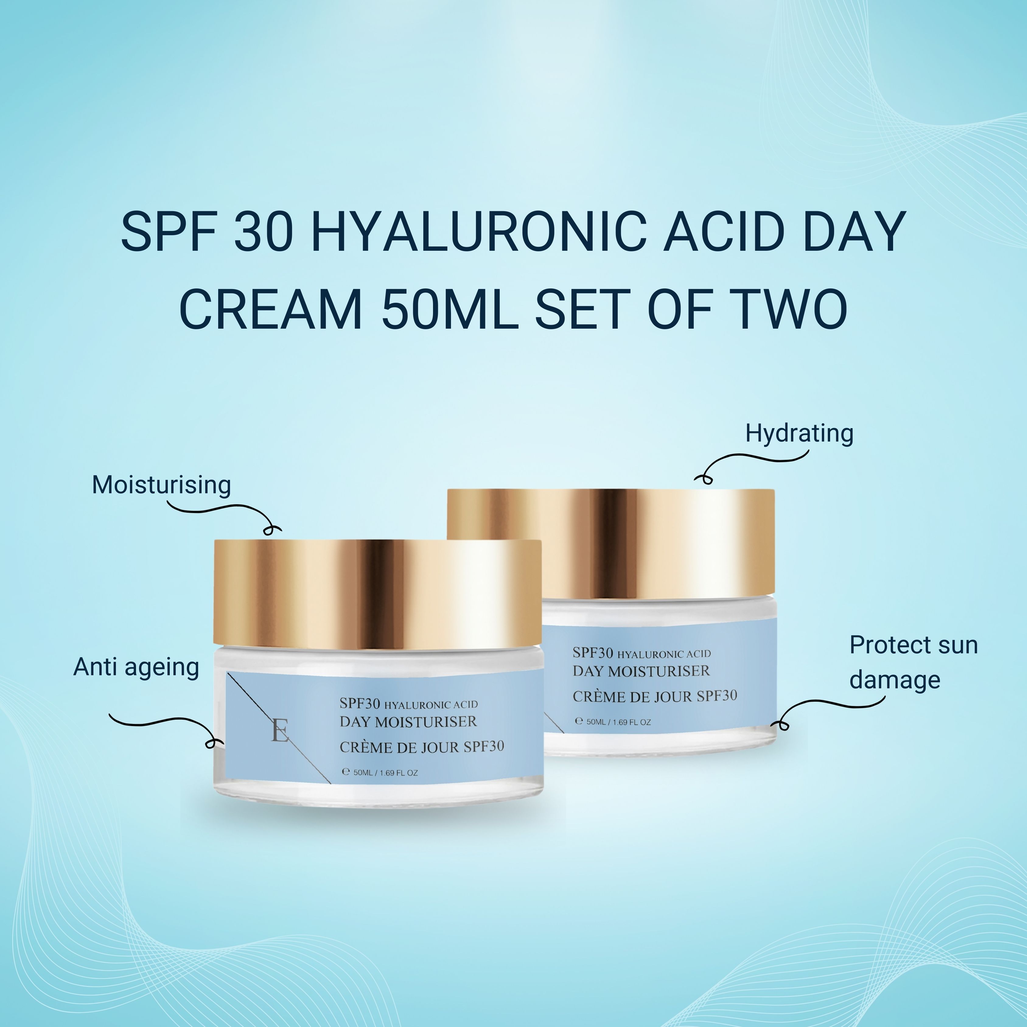 Erth Skin London 2x SPF 30 Hyaluronic Acid Day Cream 50ml
