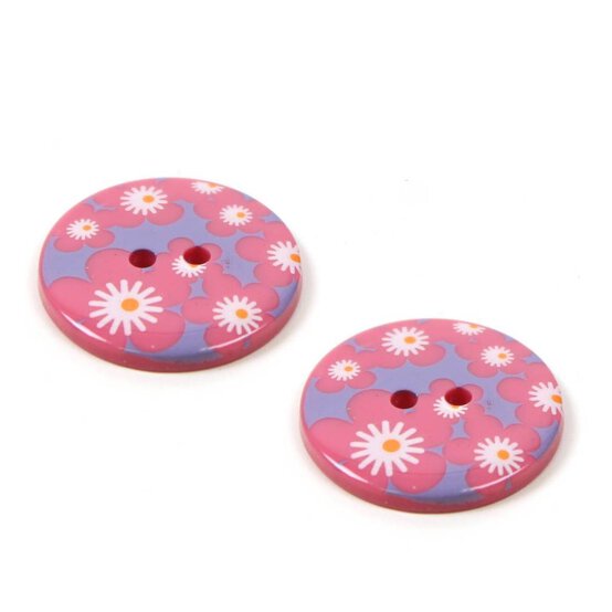 Hemline Assorted Novelty Patterned Button2 Pack