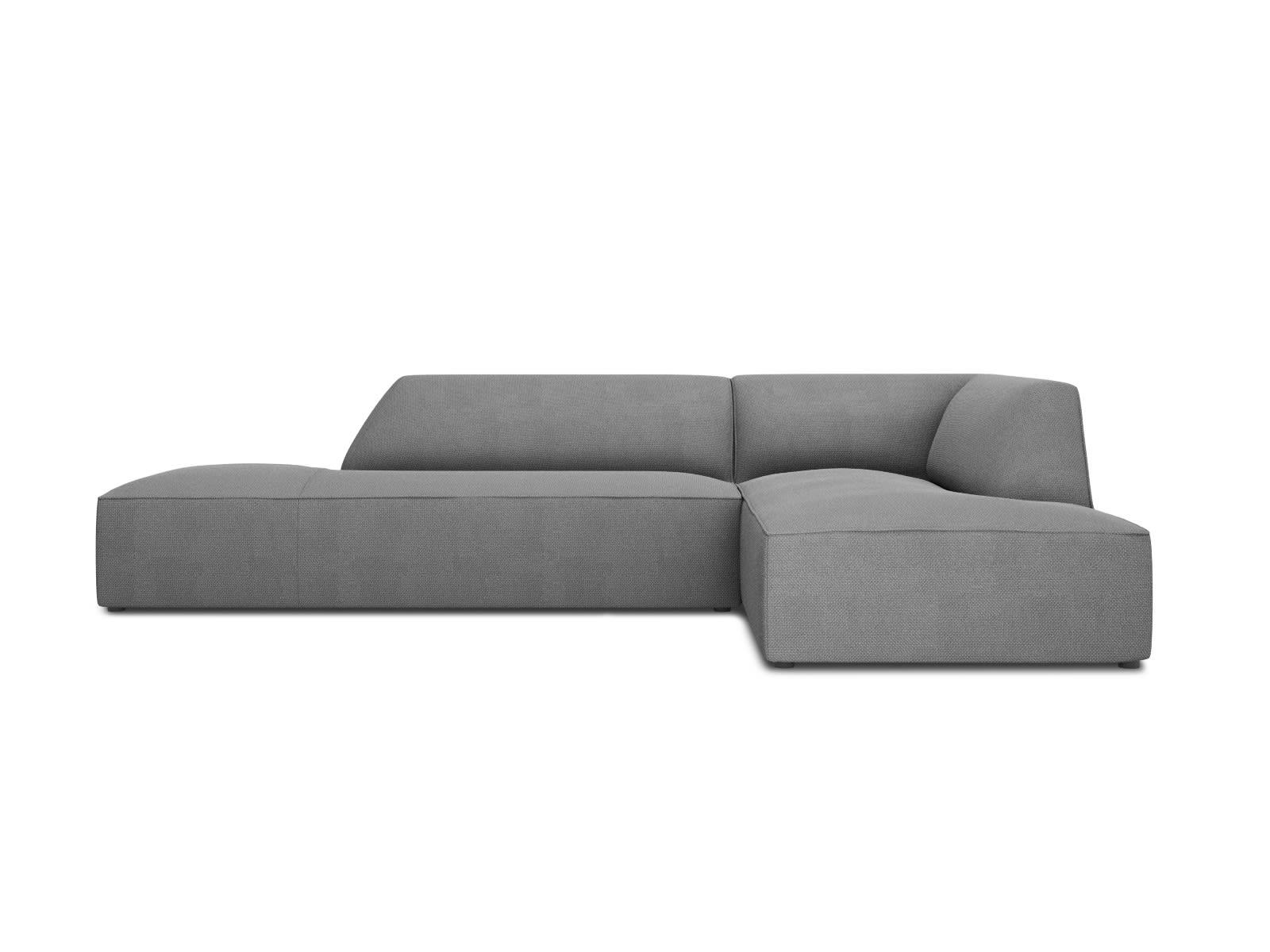RUBY - Canapé d'angle droit 4 places en tissu structurel gris
