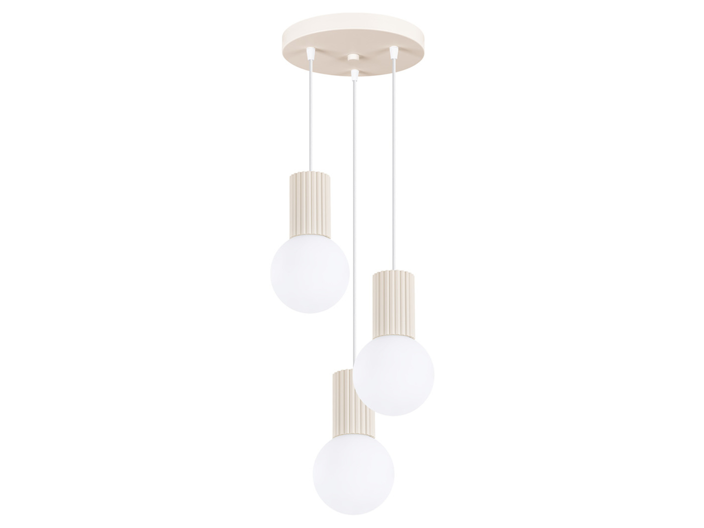 Lampa wisząca Halo 3-punktowa aluminiowa beżowa