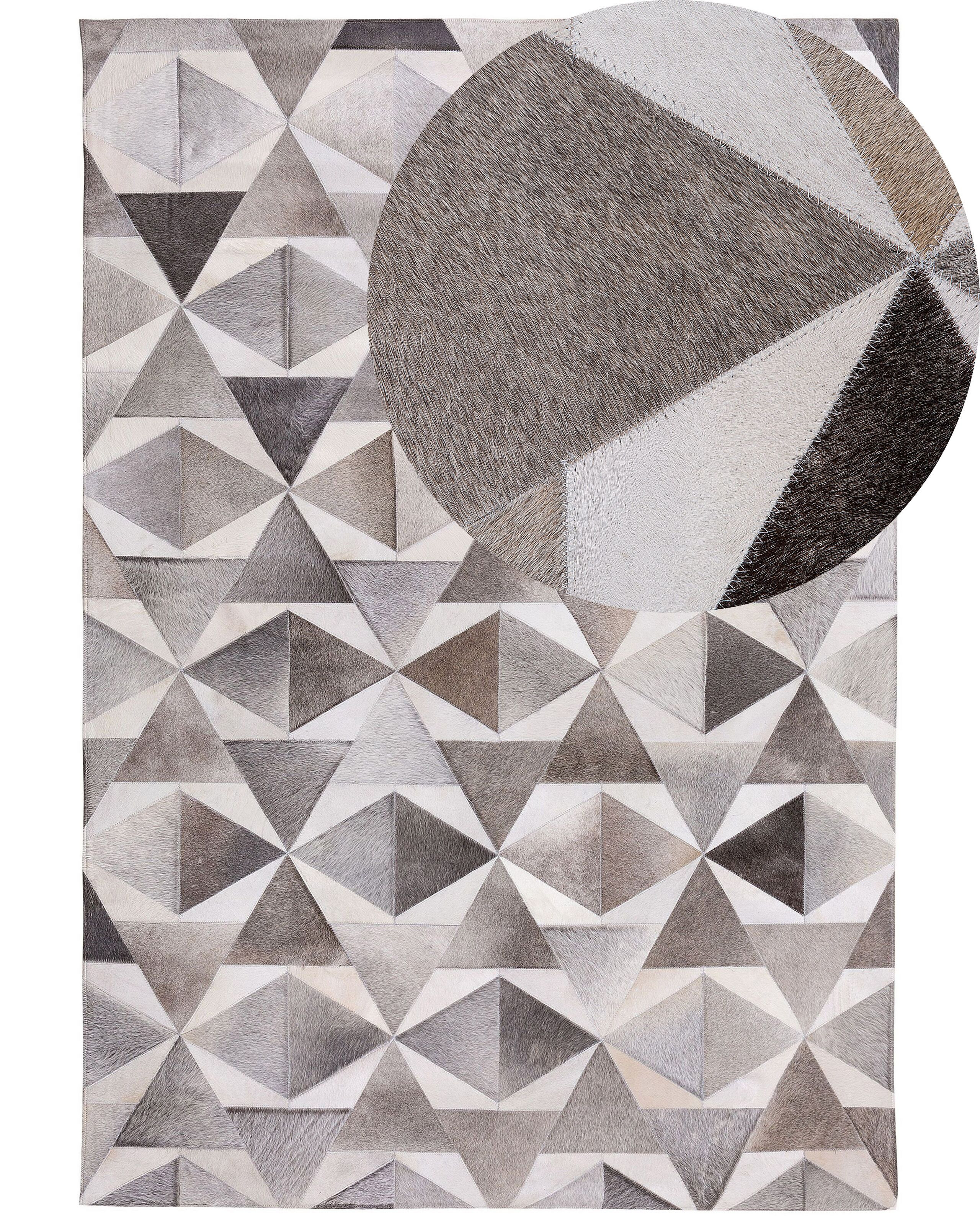 Skórzany dywan do salonu 140x200 cm szary