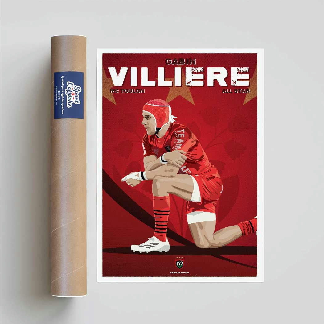 RUGBY - Affiche Rugby - RC Toulon - Gabin Villière 30x40 cm
