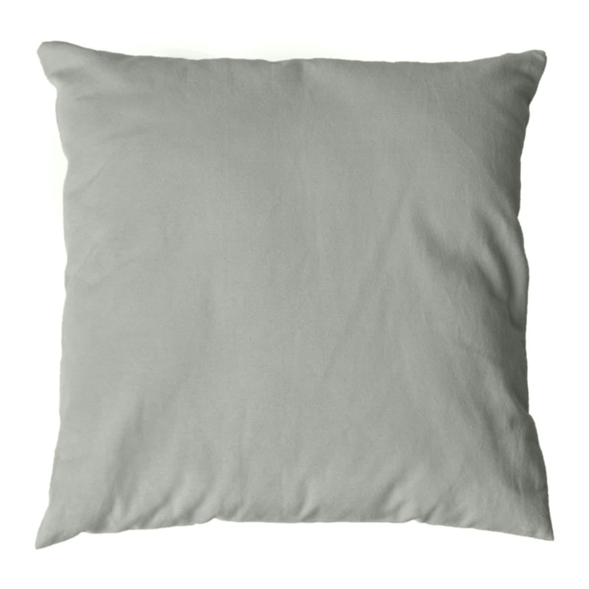 STUDIO FLANELLE - 2 taies d'oreiller en flanelle de coton Gris Perle 65x65 cm