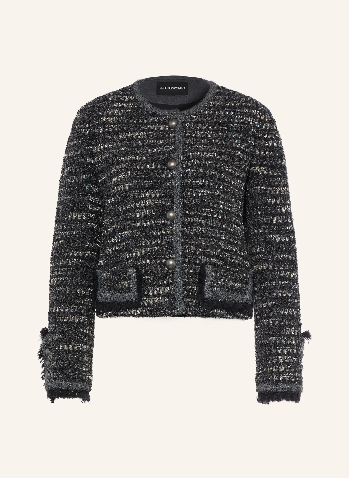 EMPORIO ARMANI Kastenjacke aus Bouclé mit Glitzergarn