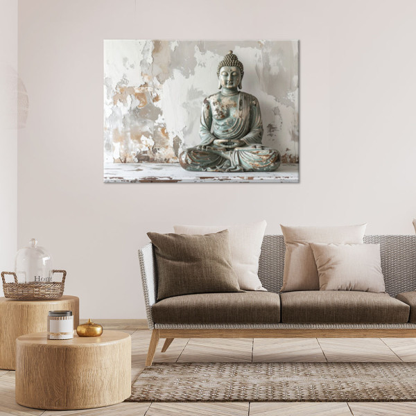 Obraz do salonu sypialni, Budda Zen Spa na szarym tle 30x20