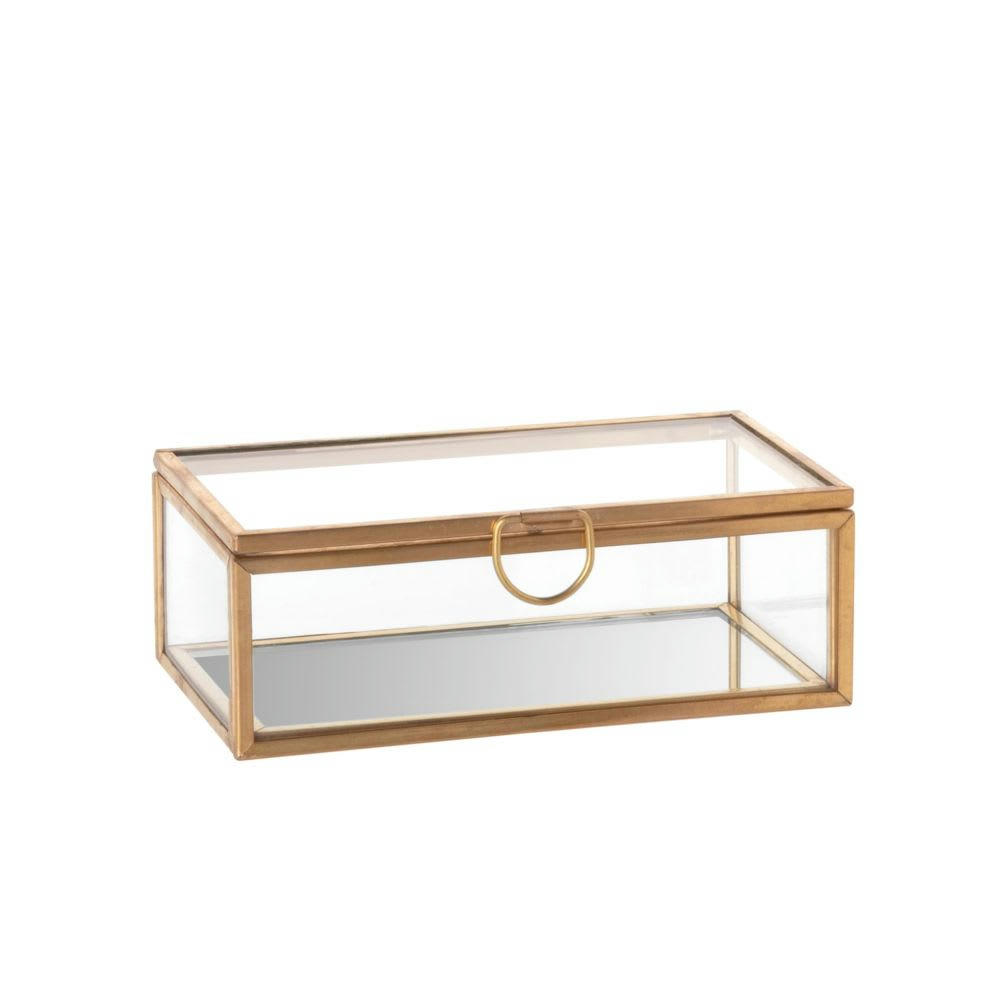 LOUISA - Boîte à bijoux en verre et métal doré