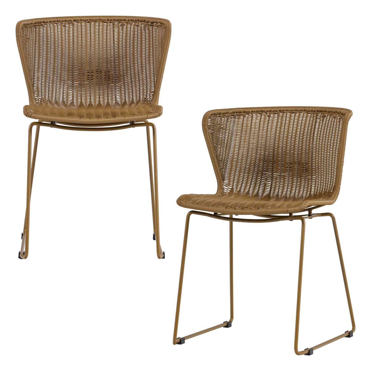 WOOOD tuinstoelen Wings - Honinggeel - Kunststof - 78x55x54 - Set van 2