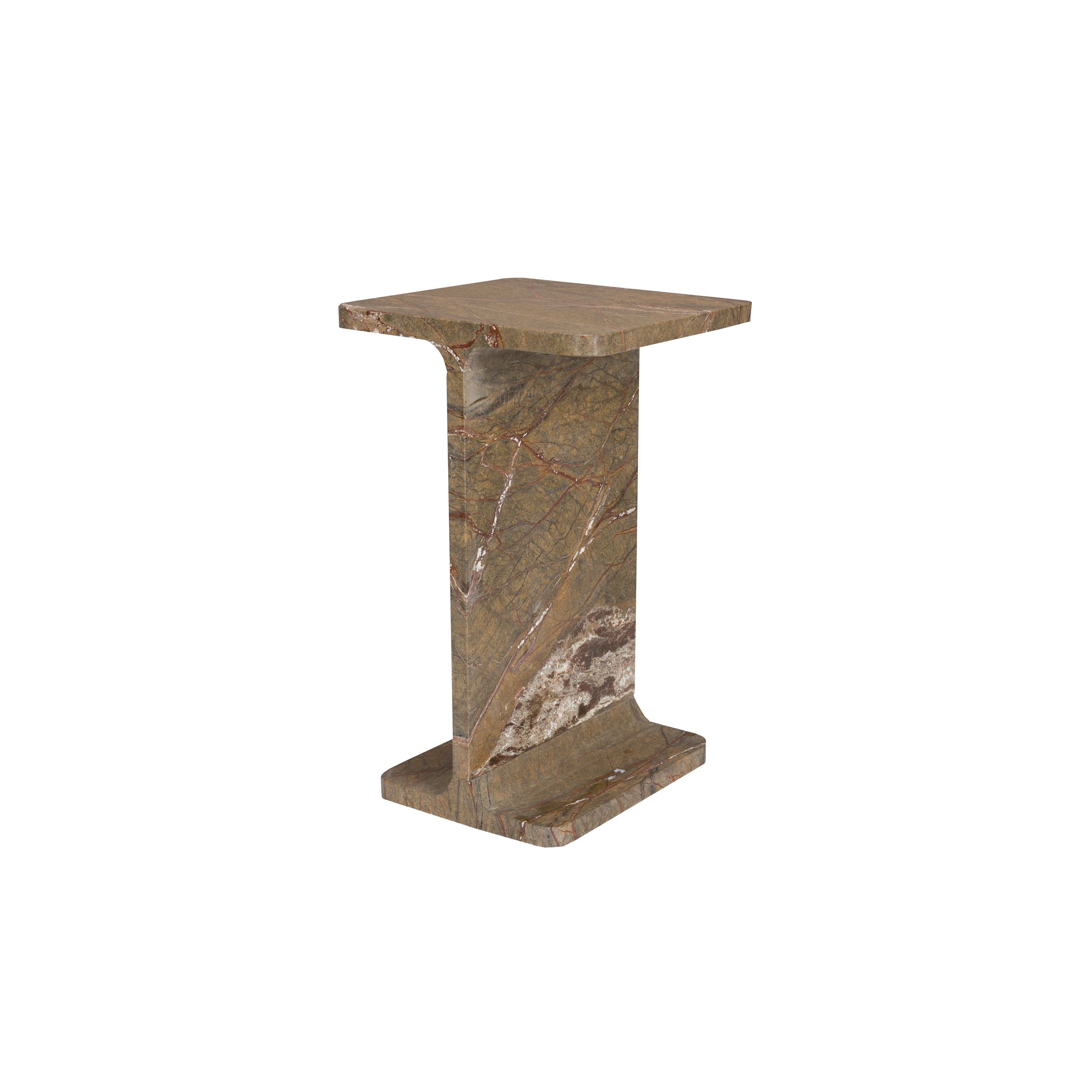 Dutchbone Satpura Bijzettafel Vierkant 31x31 cm Marmer Bruin