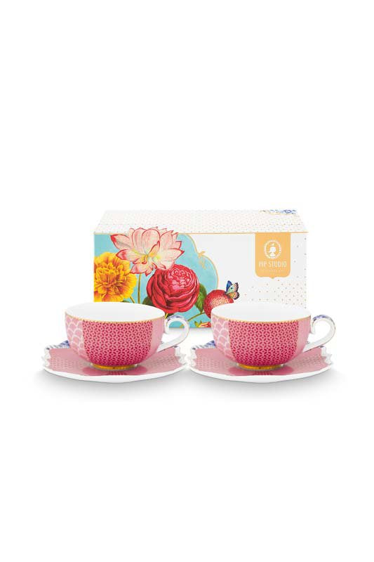 Pip Studio Kop en Schotel - Royal - Oudroze - 125ml - Set van 2