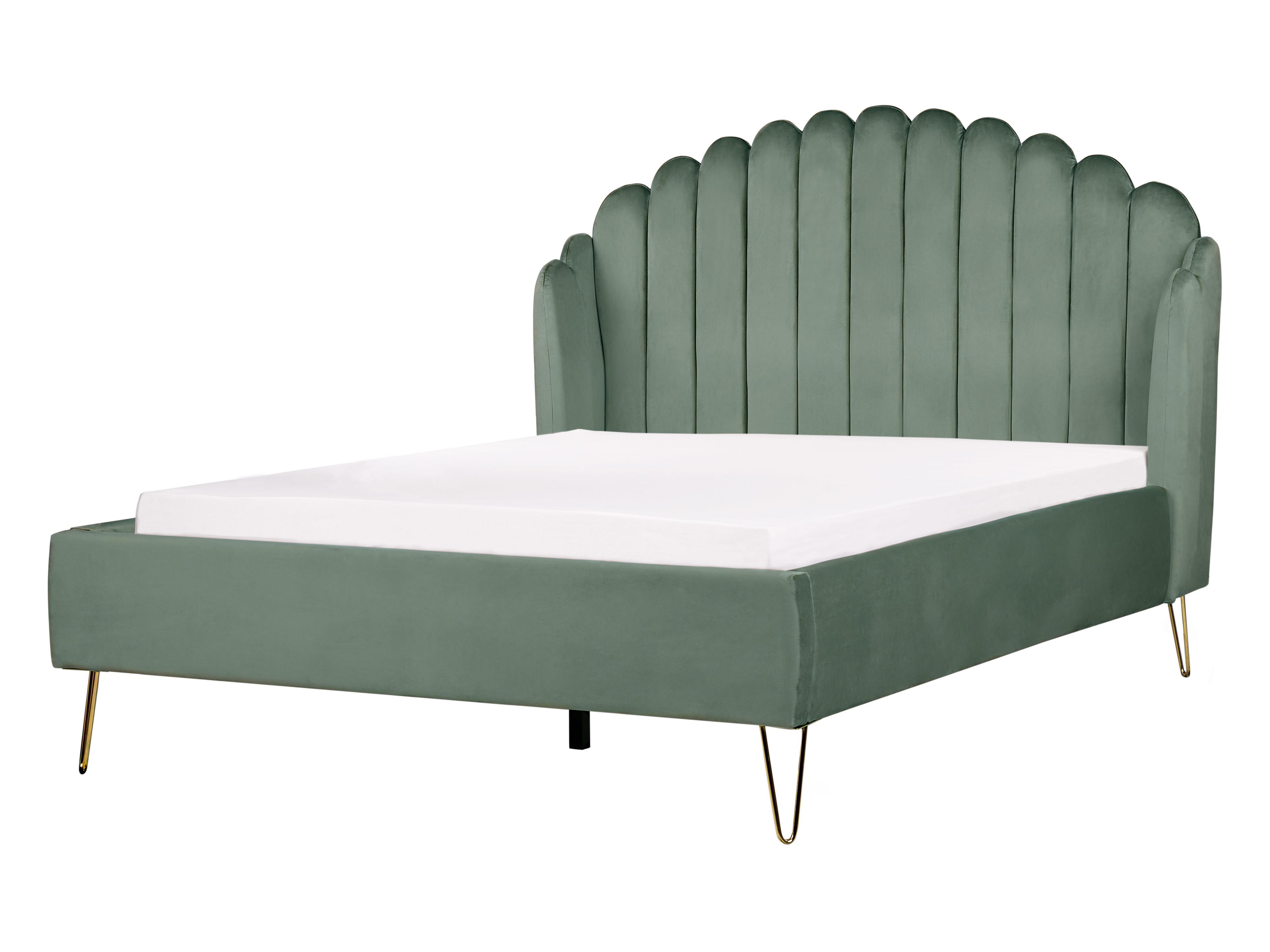 Bed Velvet AMBILLOU 120 x 200 cm (EU Small Double) Green
