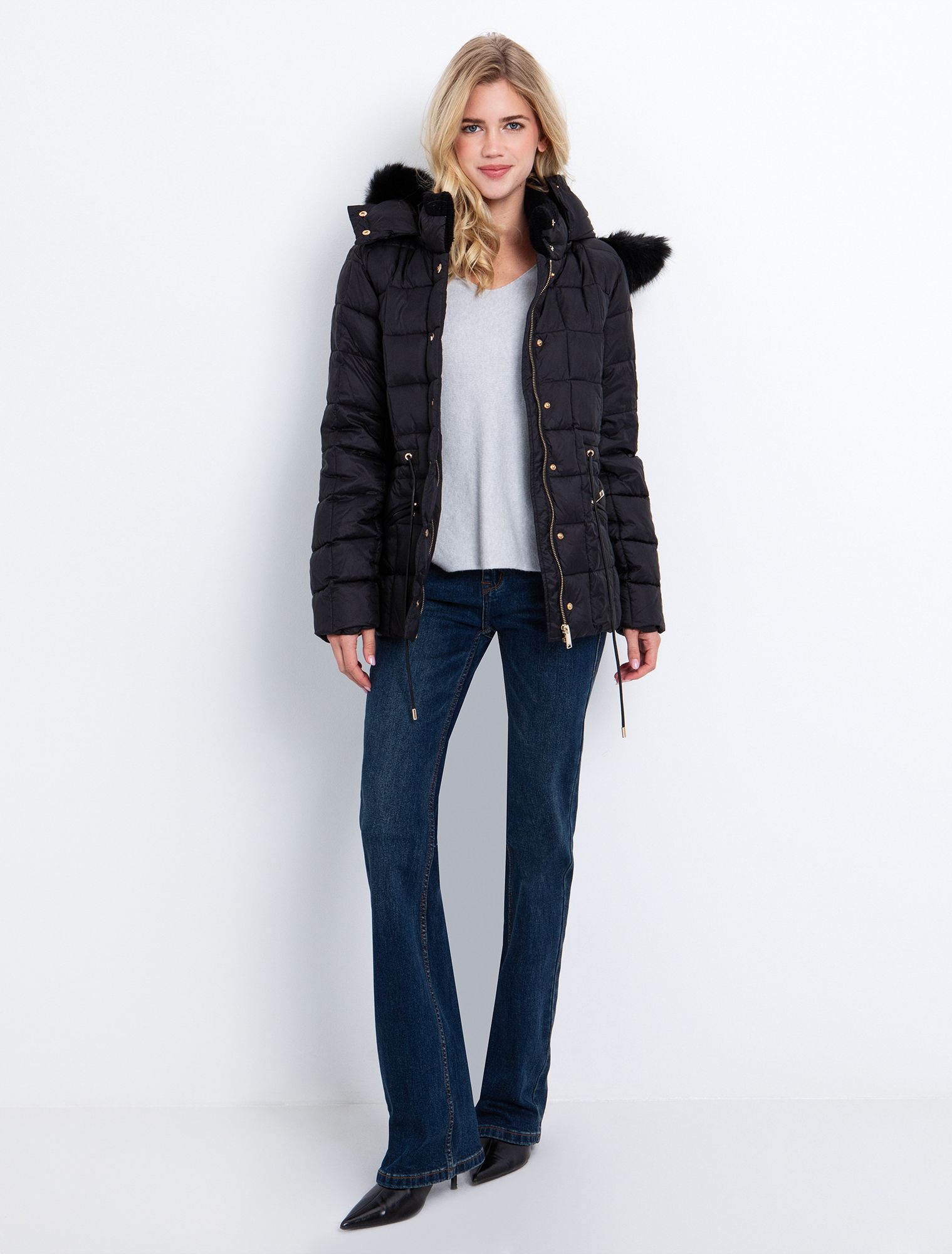 Καπιτονέ μπουφάν με κουκούλα & τσέπες