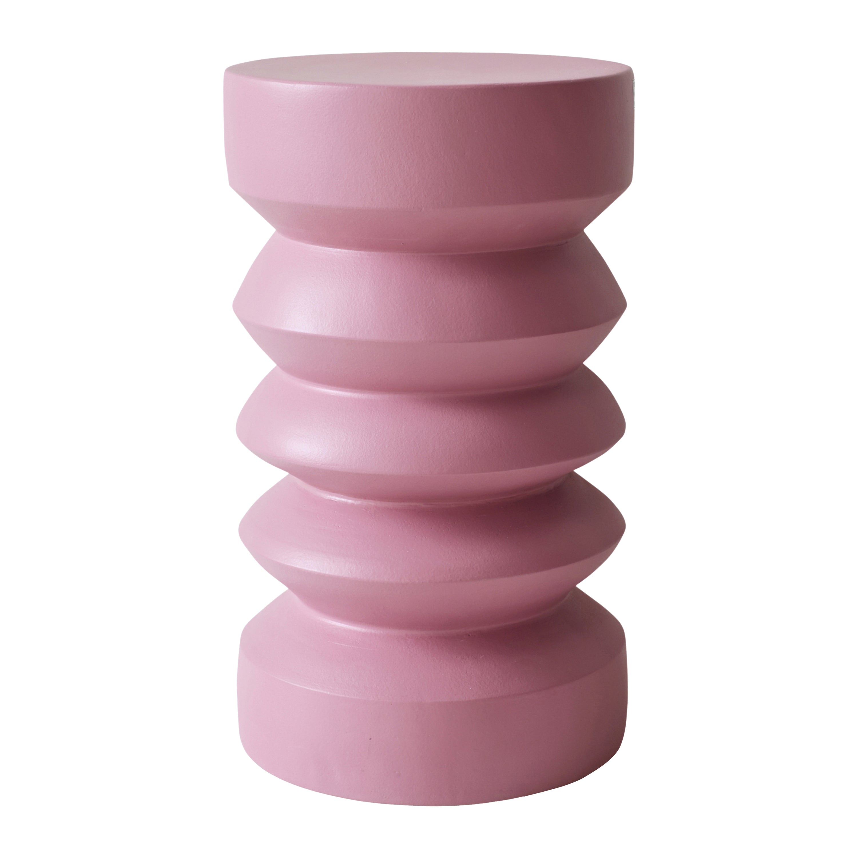 HKliving Stoneware Bijzettafel Ø 23 cm - Rouge