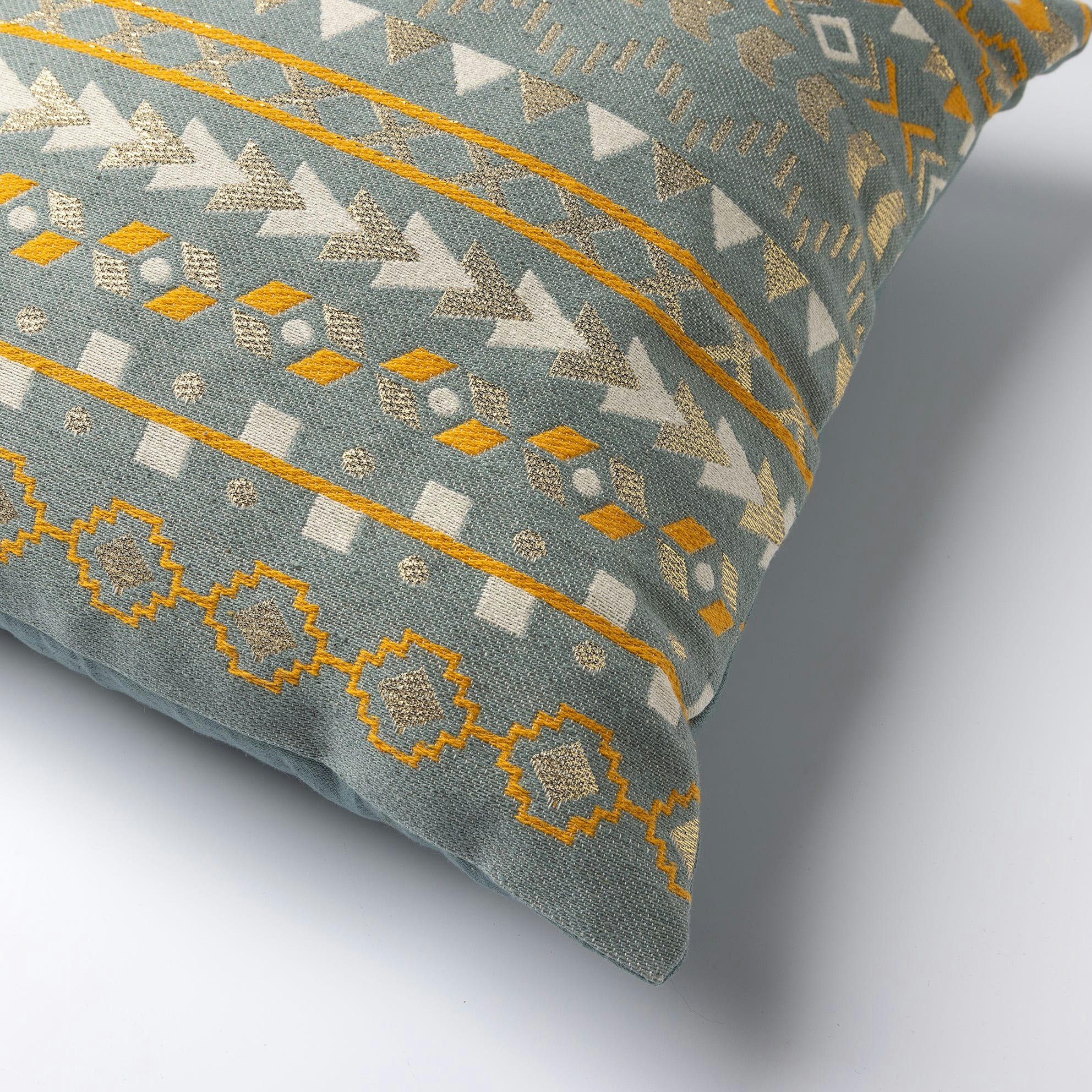 Sandy - Coussin - vert en coton et lurex 45x45 cm avec motif