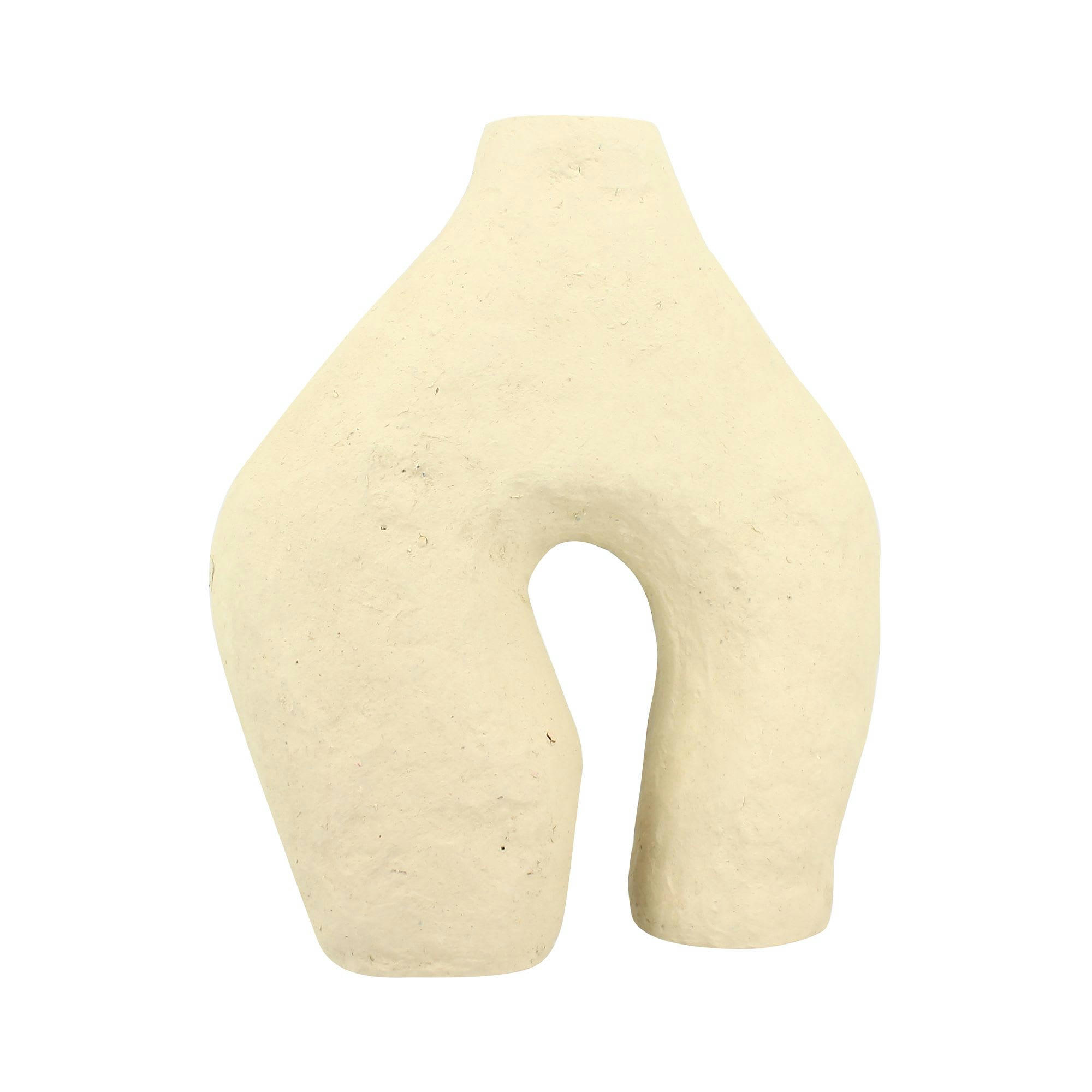 ZAGORA - Vase en papier maché écru