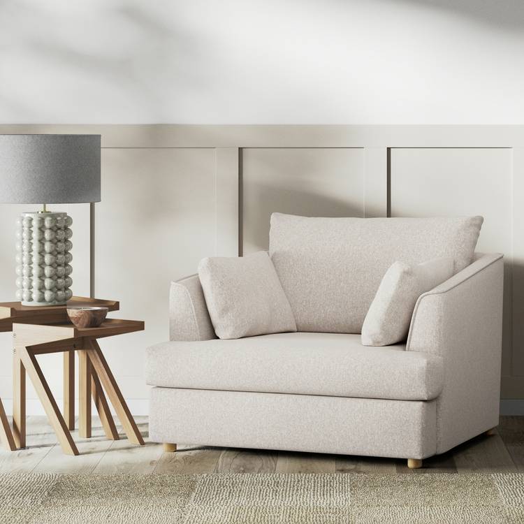 Habitat Holmfirth Fabric Cuddle Chair - Natural