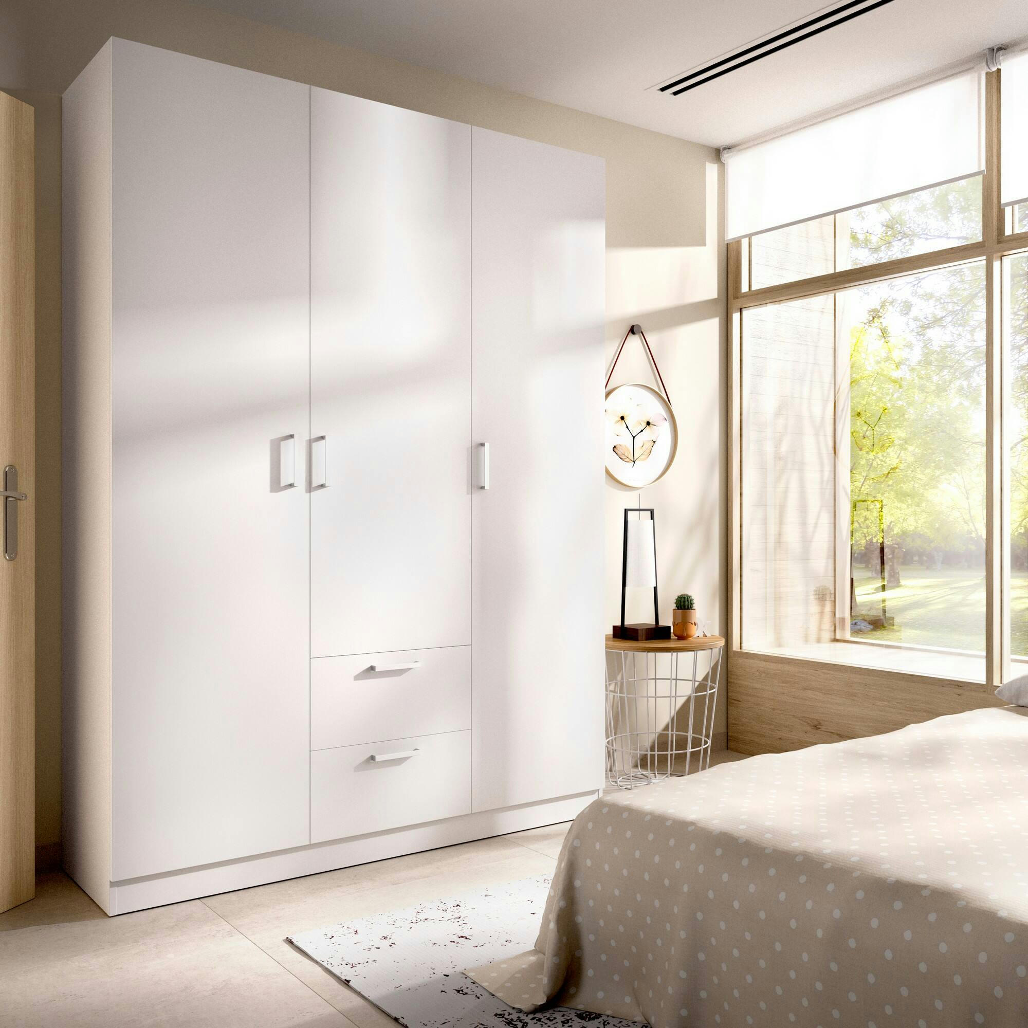 DACCA - Garde-robe effet bois blanc