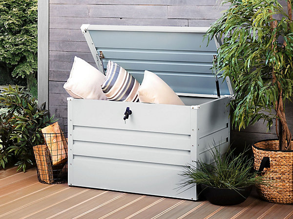 Coffre de rangement CEBROSA 100 cm 62 cm Gris clair