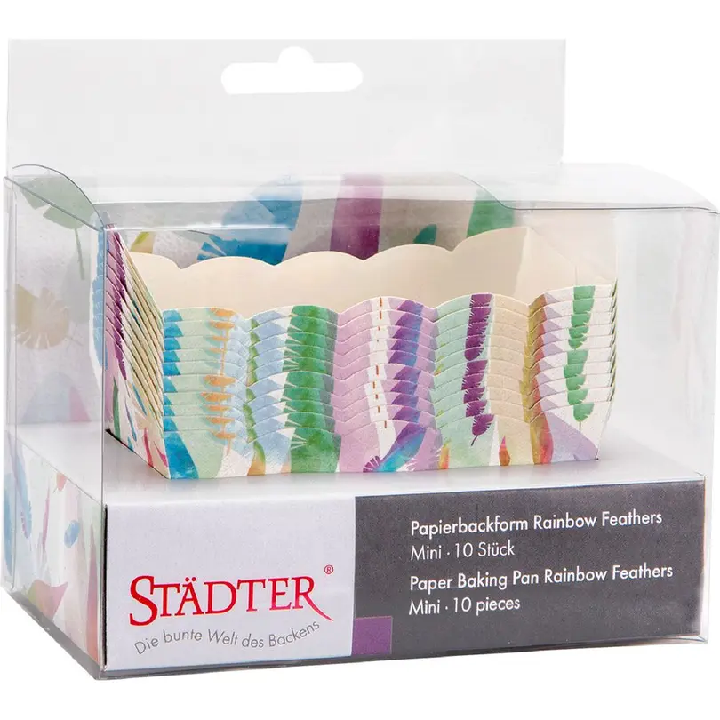 Papierförmchen 10er-Set Rainbow Feathers