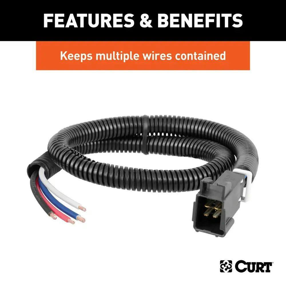 CURT 59824 Convoluted Slit Loom Tubing, 3/8-in x 12-in