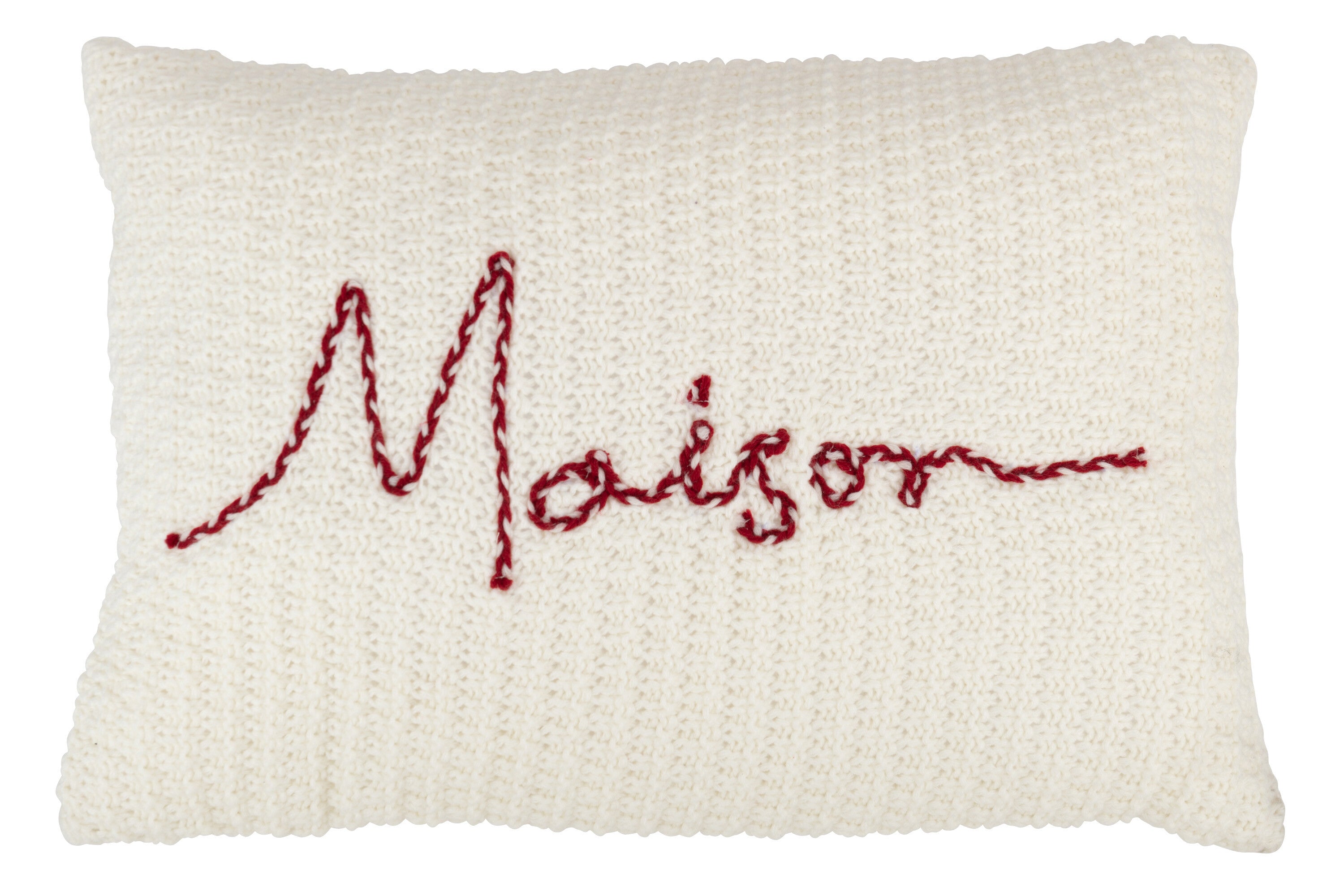 J-Line kussen Maison - polyester/acryl - rood/wit