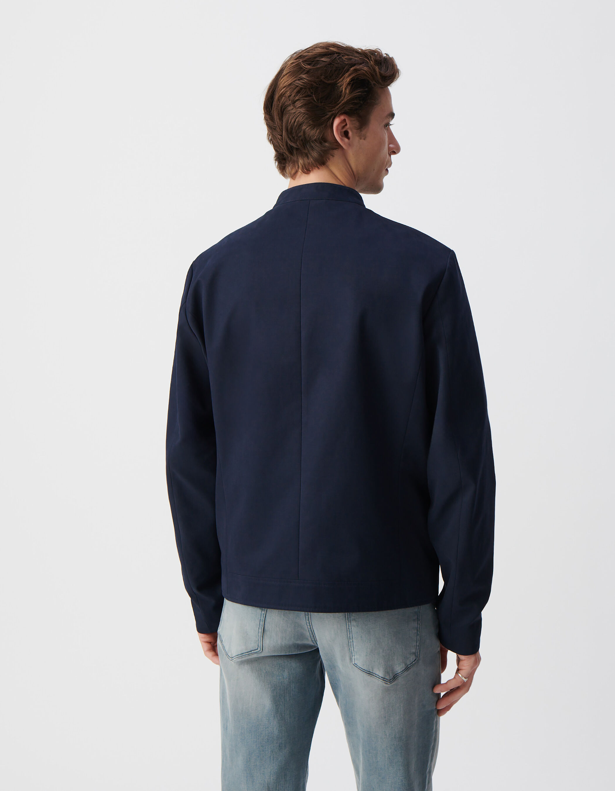 Blouson marine à col pressionné Homme